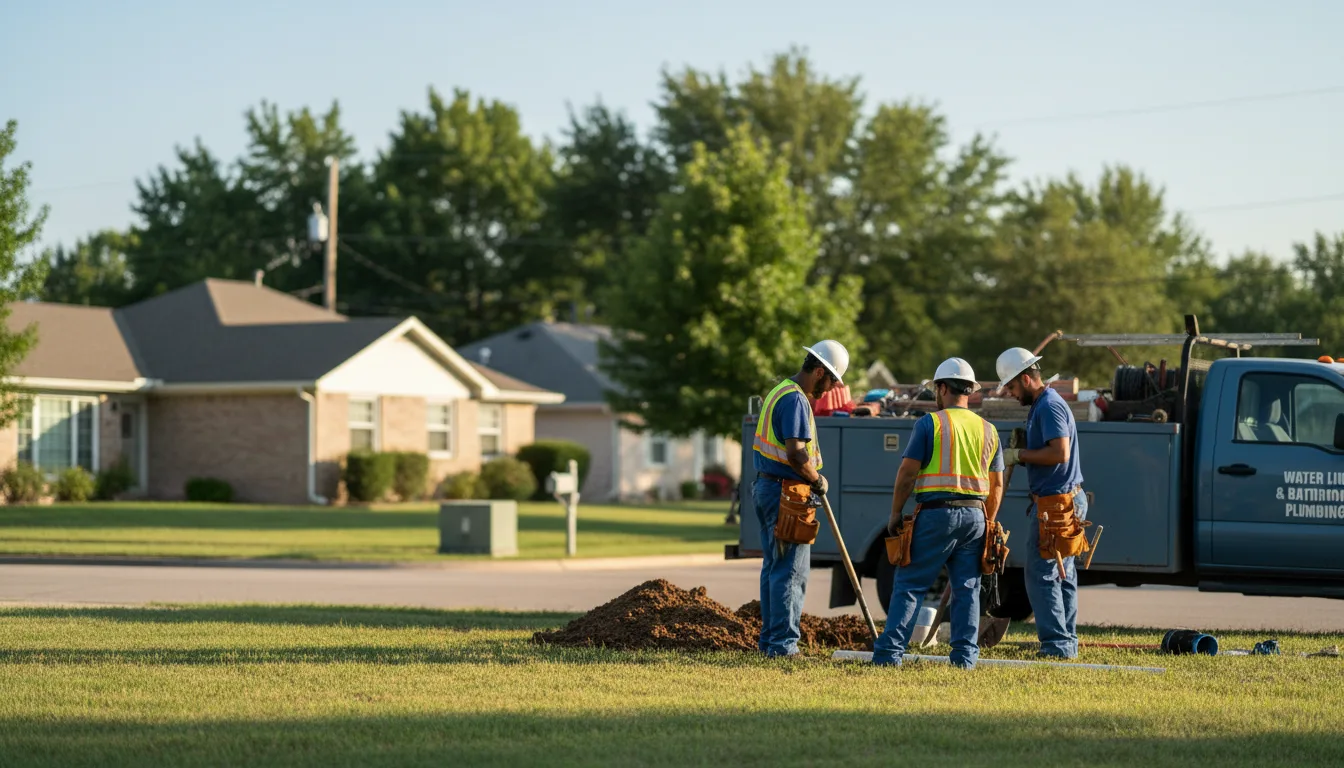 Residential water line and bathroom plumbing service in Orange, MA